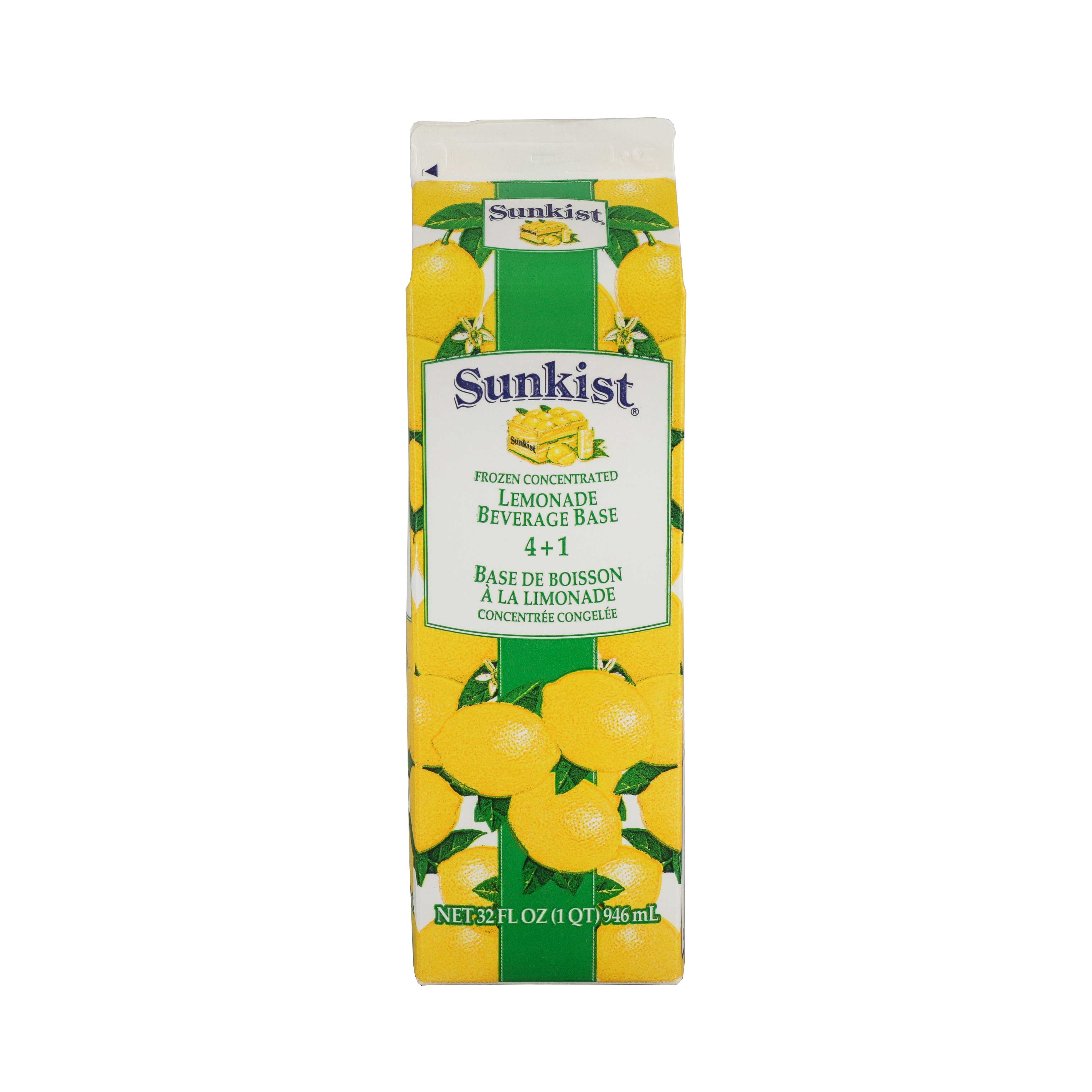 Sunkist 15 Percent Concentrate 4+1 Lemonade Beverage Base, 32 Fluid Ounce -- 12 per case.