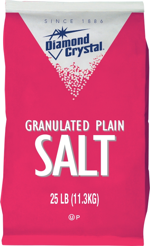 Diamond Crystal Plain Granulated Salt - 25 lb. bag, 1 per case