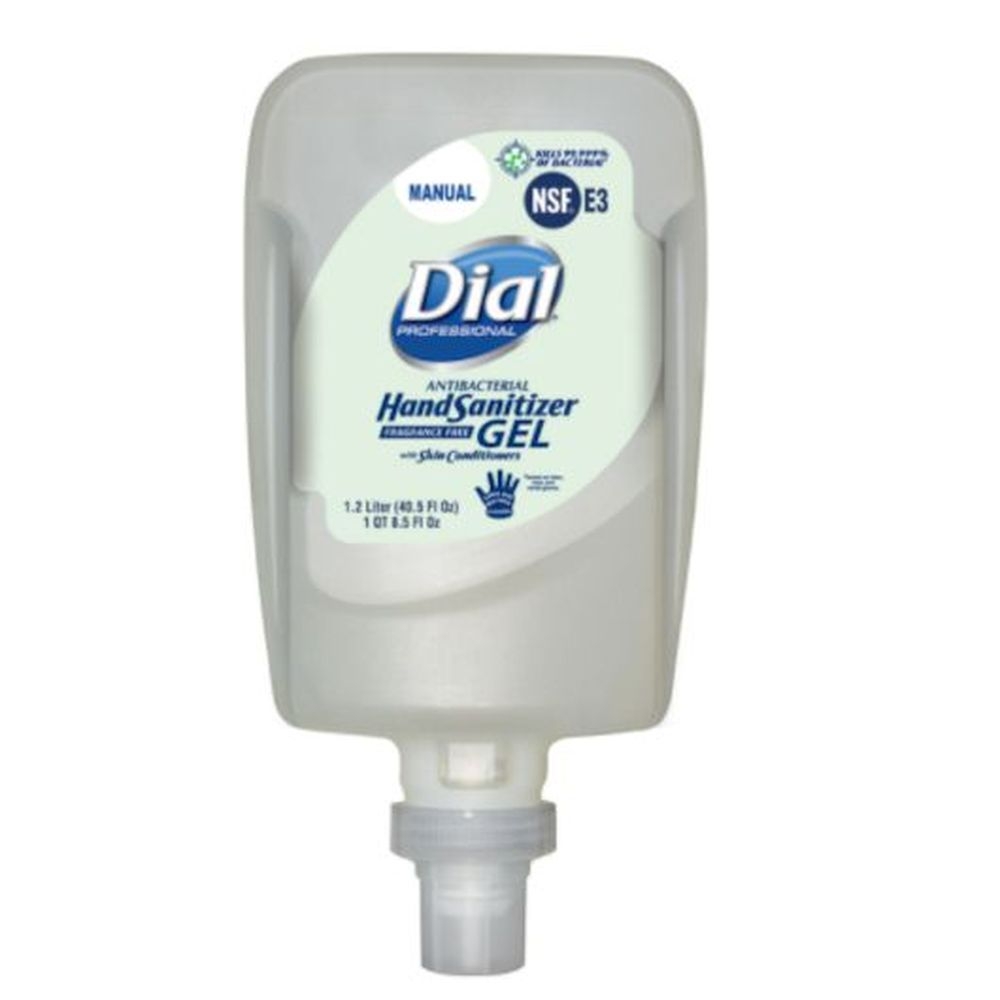 Dial Fragrance Free Antibacterial Hand Sanitizer Gel, 40.6 Fluid Ounce Refill - 3 per case