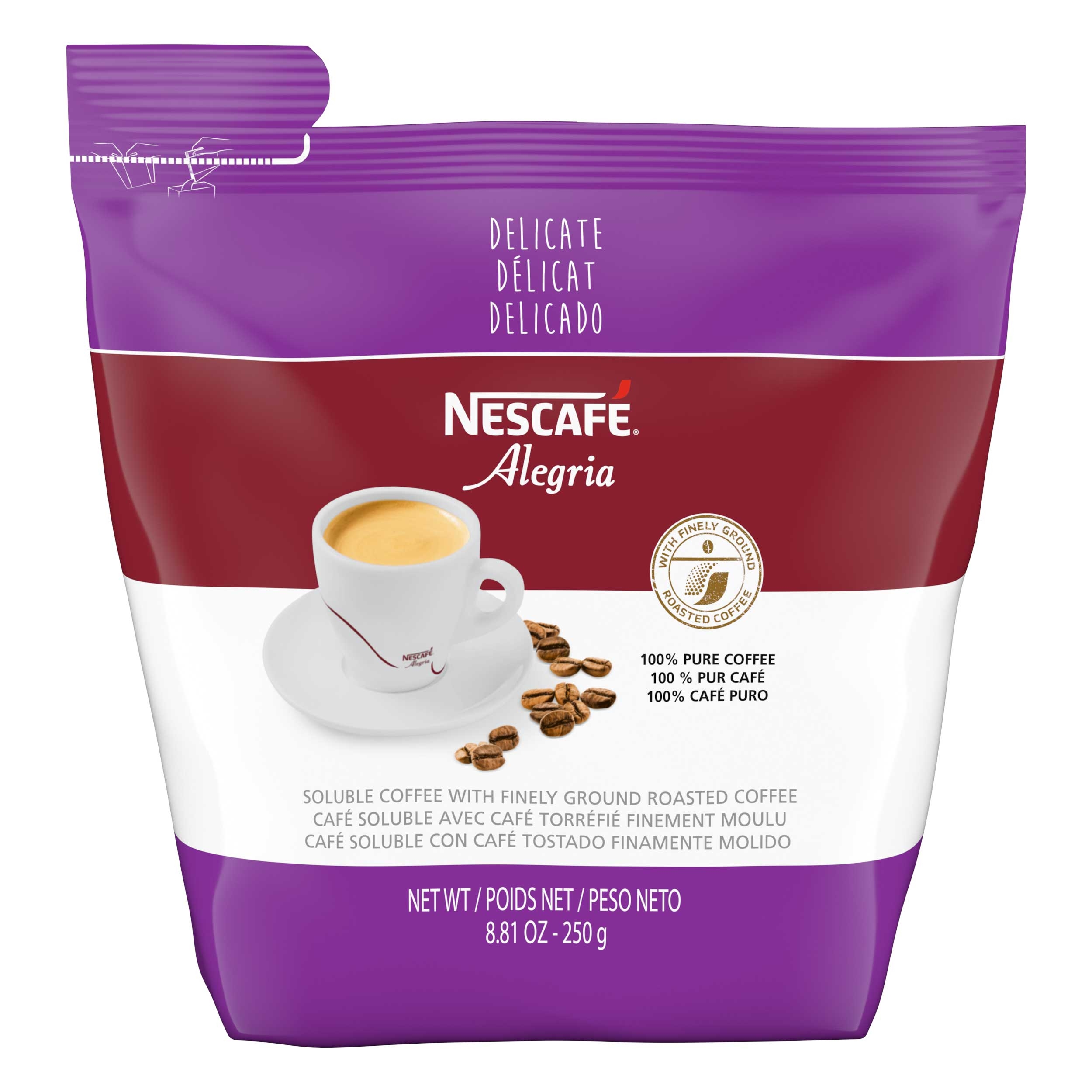 Nescafe Alegria Delicate Pure Coffee, 8.818 Ounce -- 4 per case.