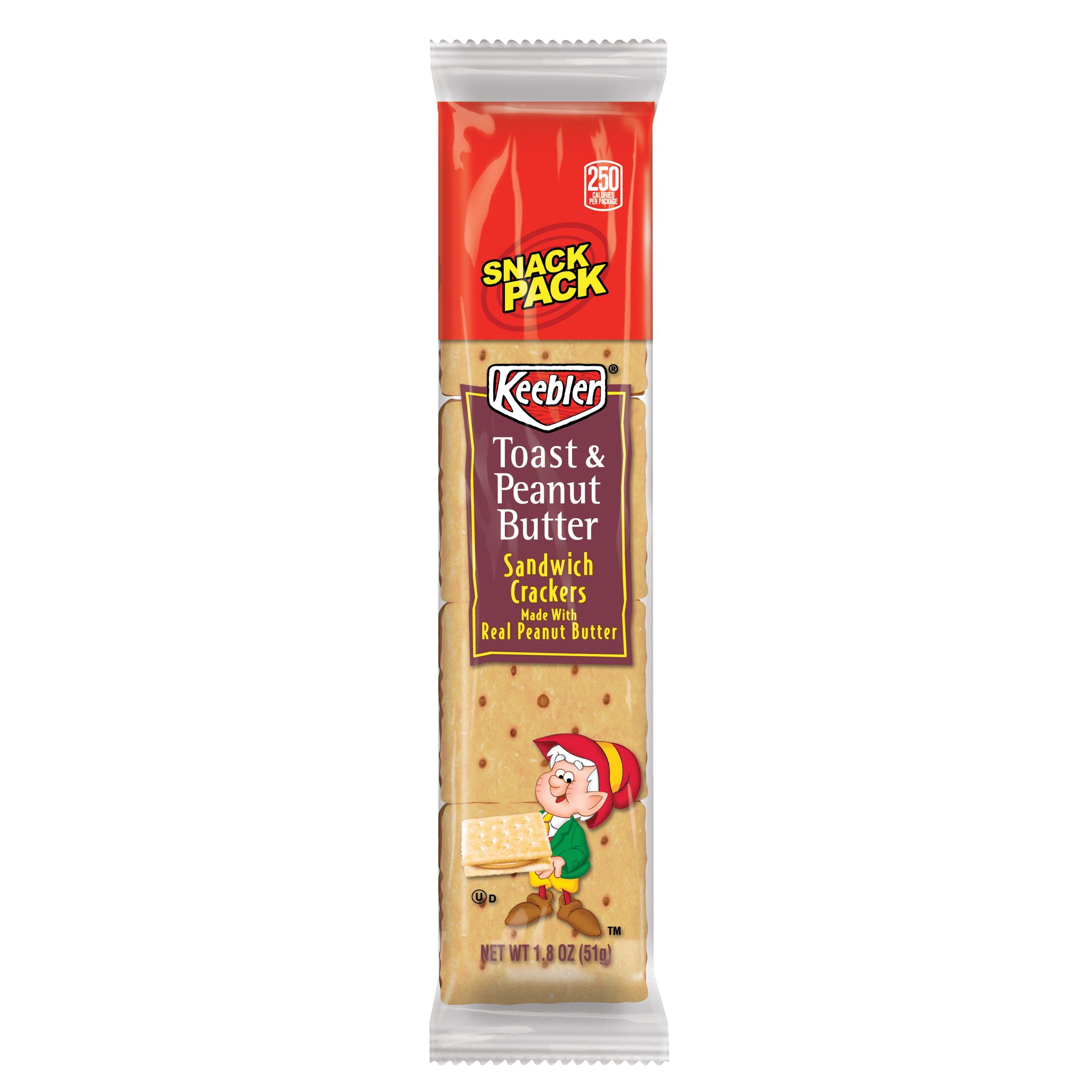 Keebler Kings Blend Toasted and Peanut Butter Sandwich Cracker, 1.8 Ounce -- 144 per case.