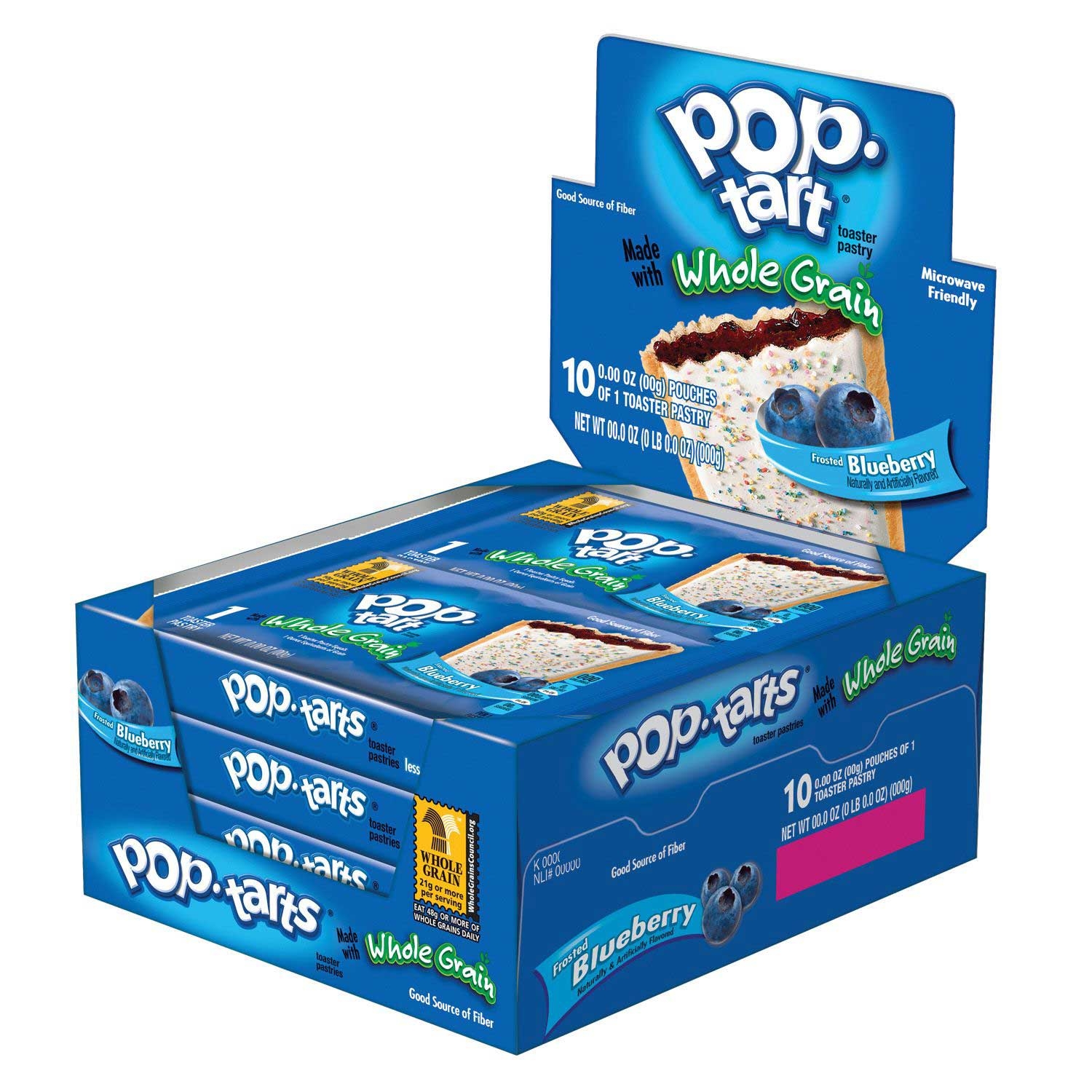 Kelloggs Pop-Tarts Whole Grain Blueberry Toaster Pastry, 1.76 Ounce -- 120 per case