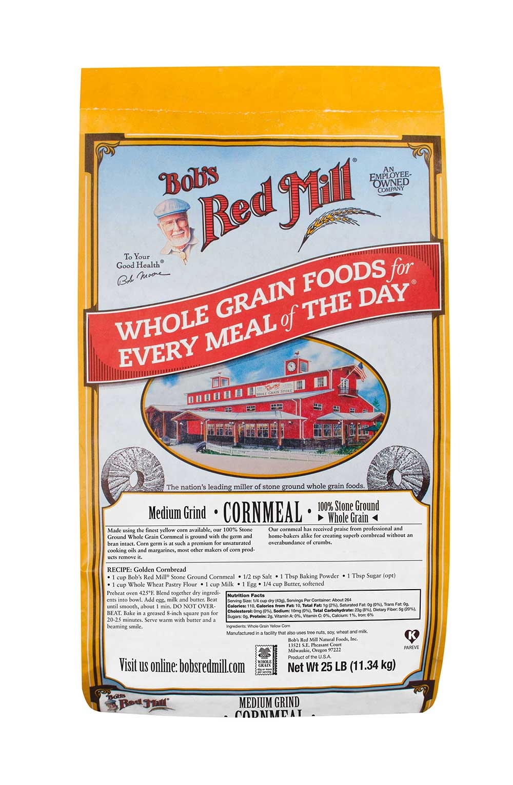 Bobs Red Mill Medium Grind Cornmeal, 25 Pound