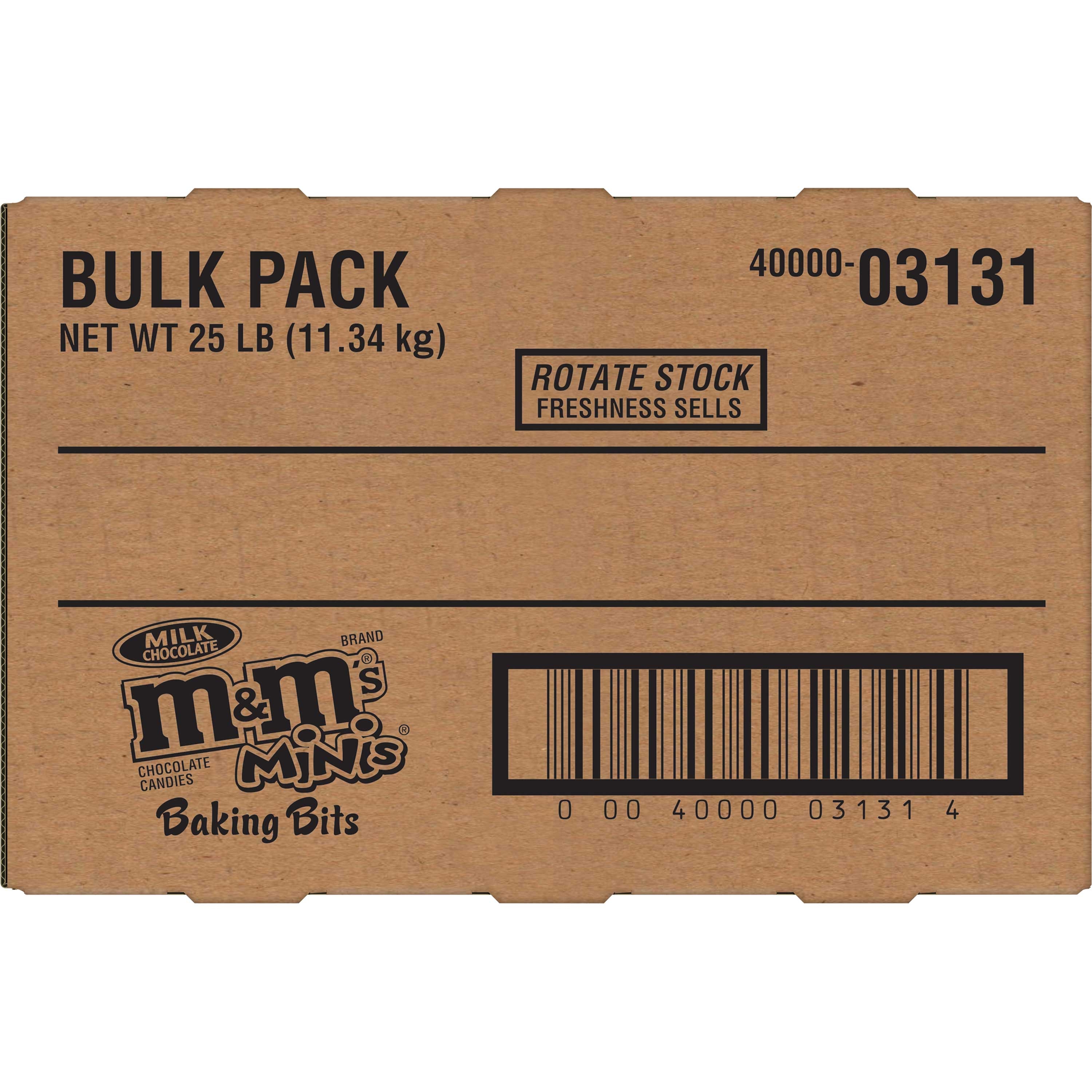 M&M's Baking Bits Candy, 25 Pound.