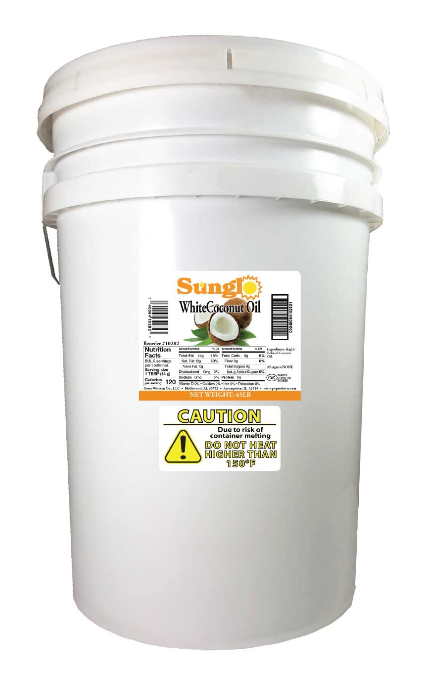 Peters Movie Time White Coconut Oil, 50 Pound.