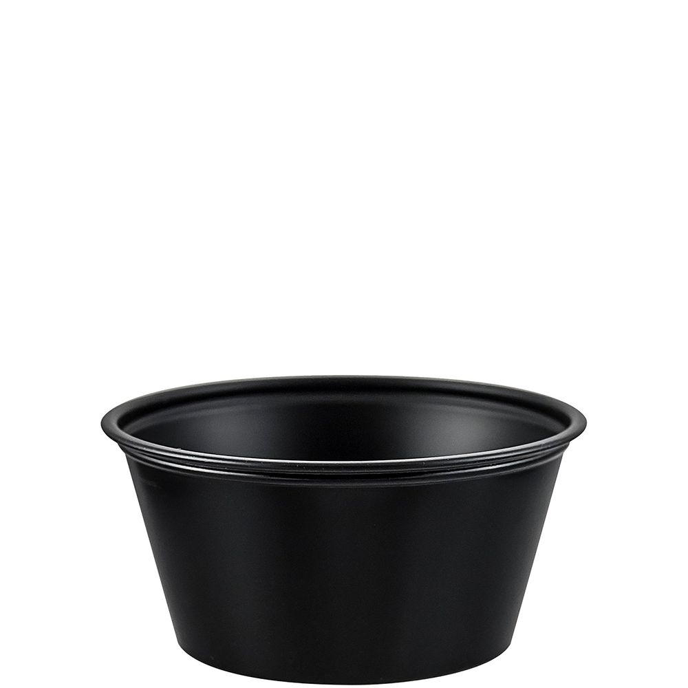 Solo Polystyrene Black Portion Cup, 3.25 Ounce Capacity -- 2500 per case