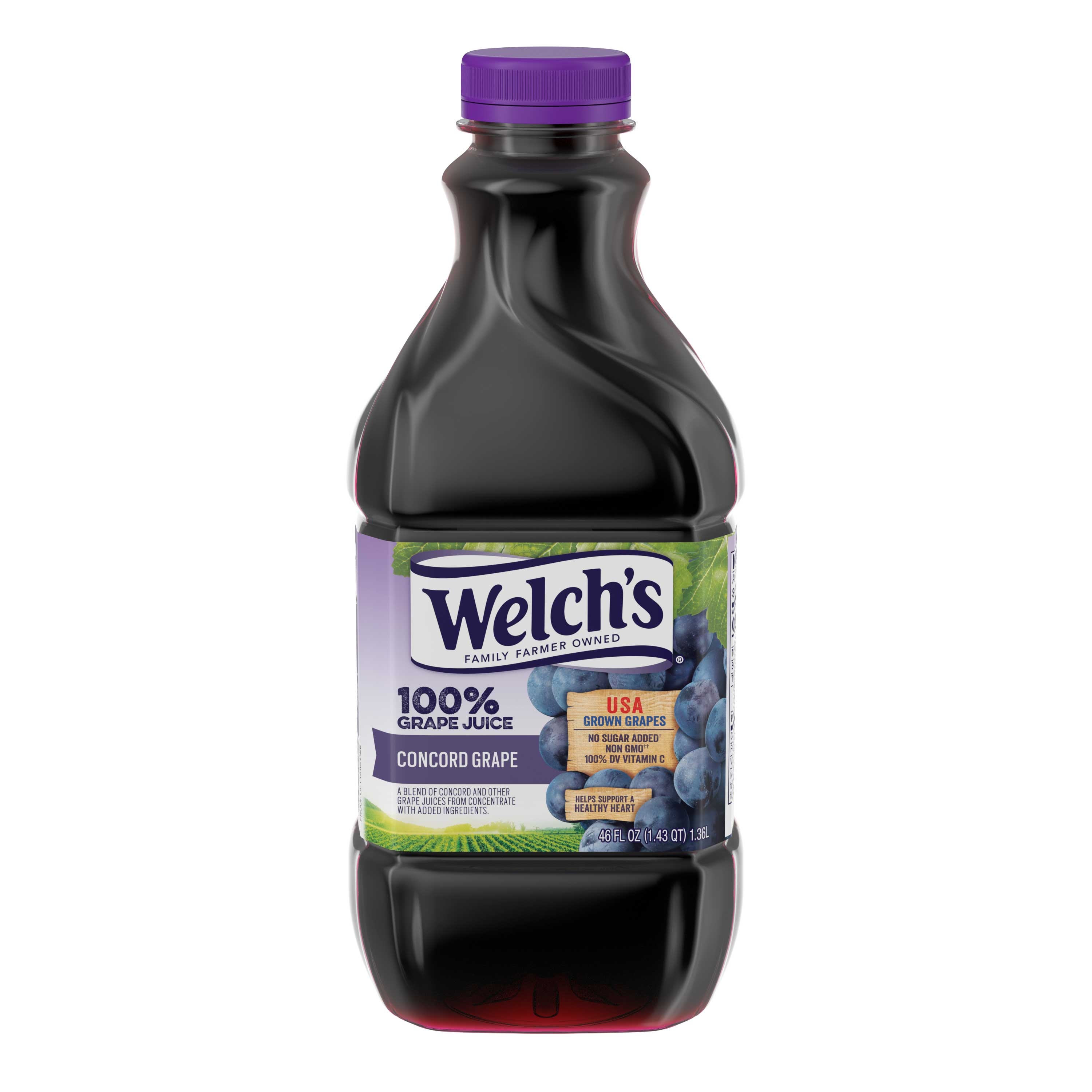 Welch's 100 Percent Purple Grape Juice Plastic, 46 Ounce -- 8 per case