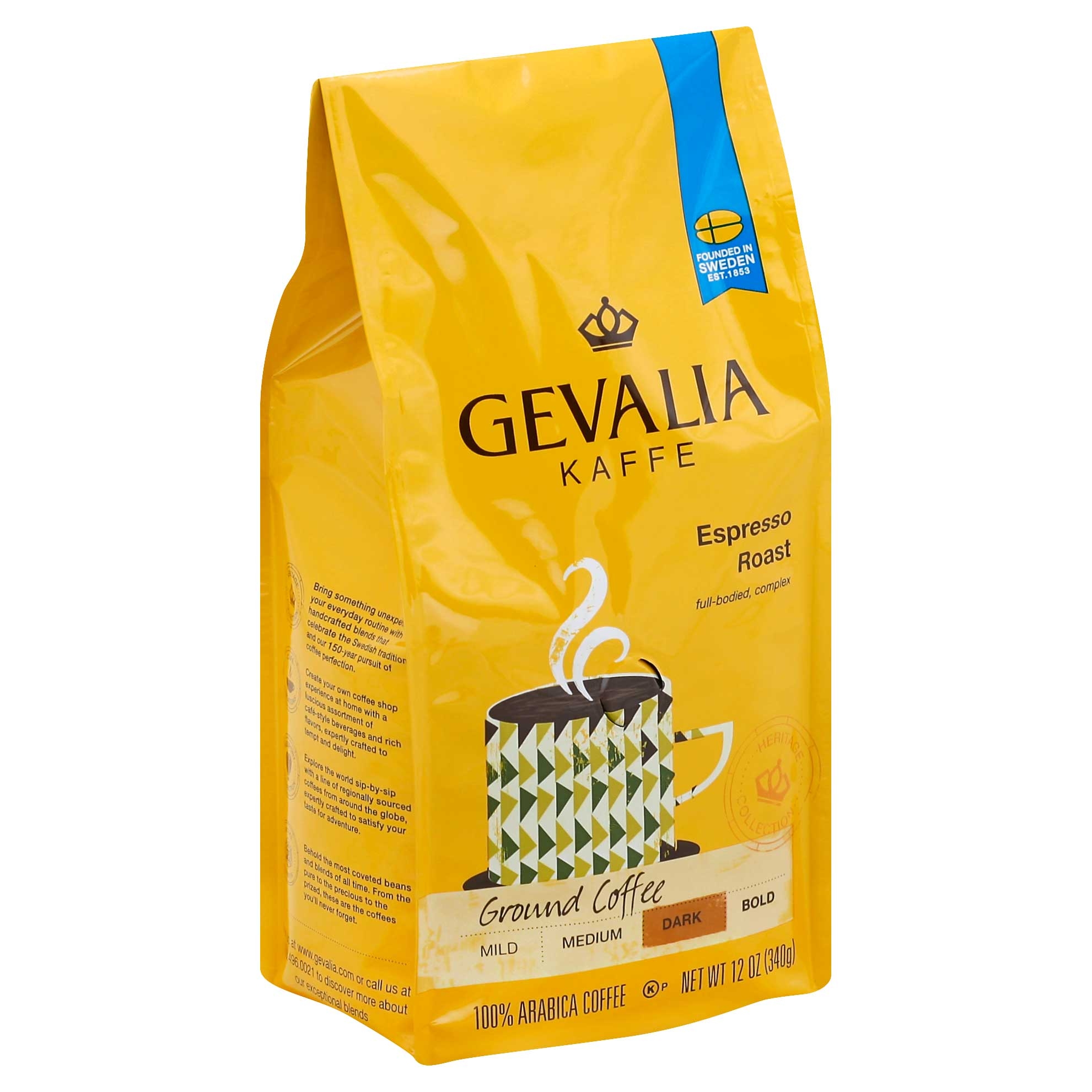 Gevalia Espresso Roast and Ground Coffee, 12 Ounce -- 6 per case.