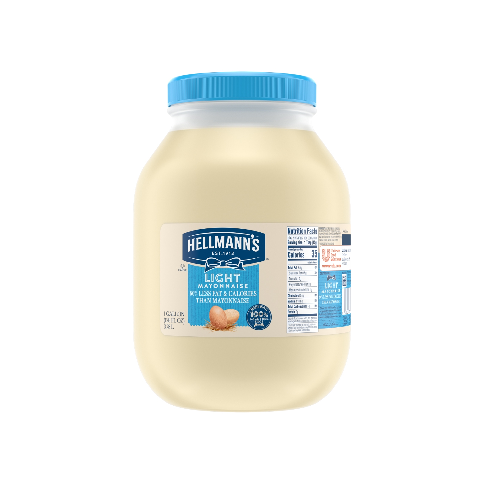 Single Hellmann's Light Mayonnaise Jar, 1 gallon