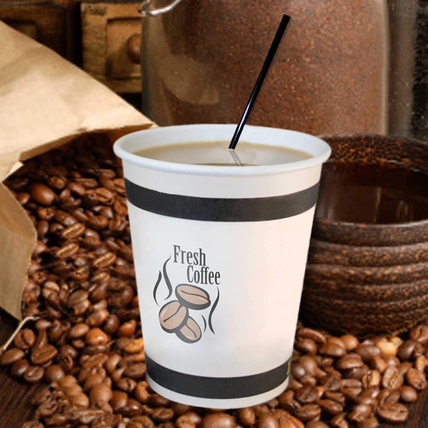 Royal Black Sip Straw Stirrer, 7.5 inch -- 10000 per case.