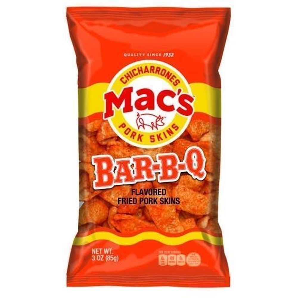 Macs Bbq Fried Pork Skins, 3 Ounce -- 12 per case