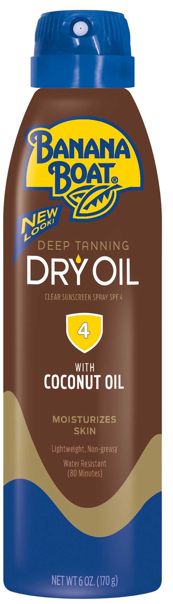 Banana Boat Deep Tanning Dry Oil SPF 4 Clear Sun Screen Spray, 6 Ounce Bottle -- 12 per case