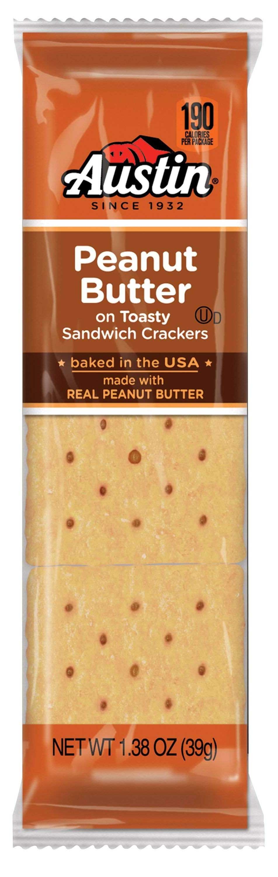 Austin Toasty Sandwich Cracker with Peanut Butter, 1.38 Ounce -- 96 per case