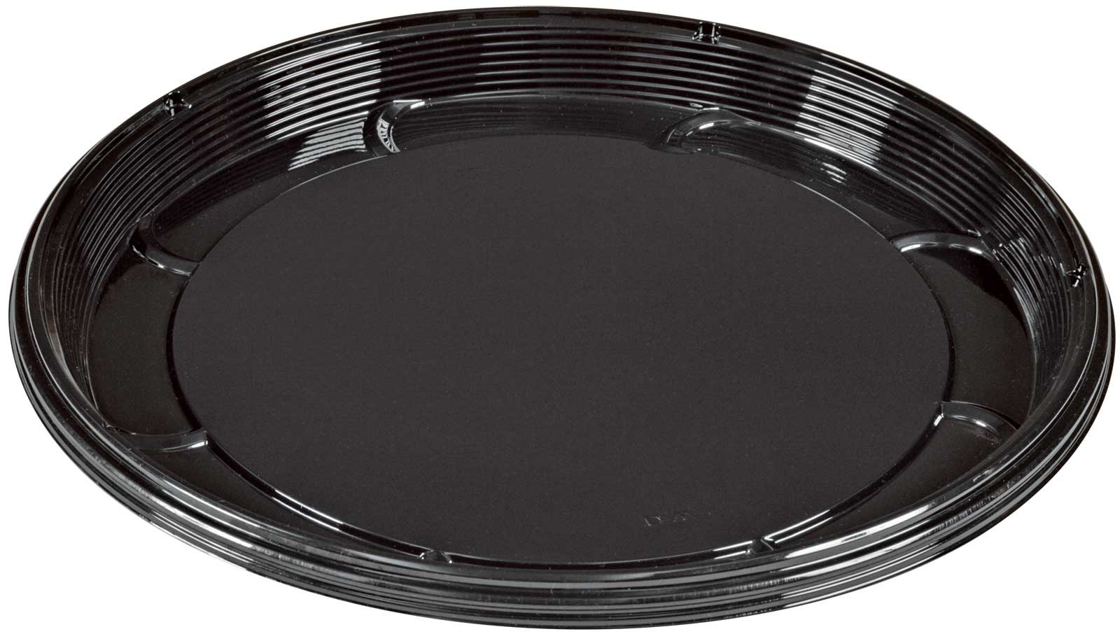 PartiPak Black Round PETE Special Occasion Cater Tray, 18 inch -- 50 per case.
