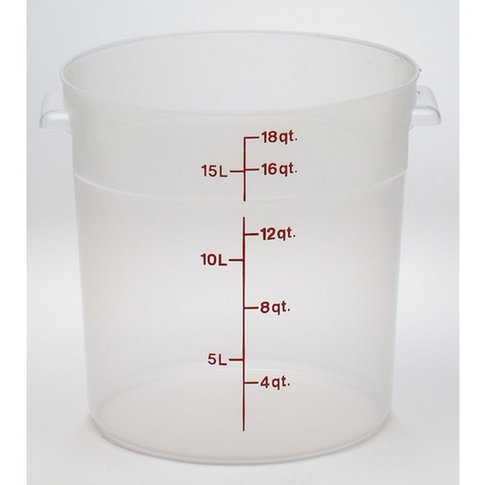 Cambro Polypropylene Translucent Round Food Storage Container, 18 Quart Capacity
