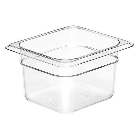 Cambro Camwear Polycarbonate Clear Sixth Size Food Pan, 4 inch Deep