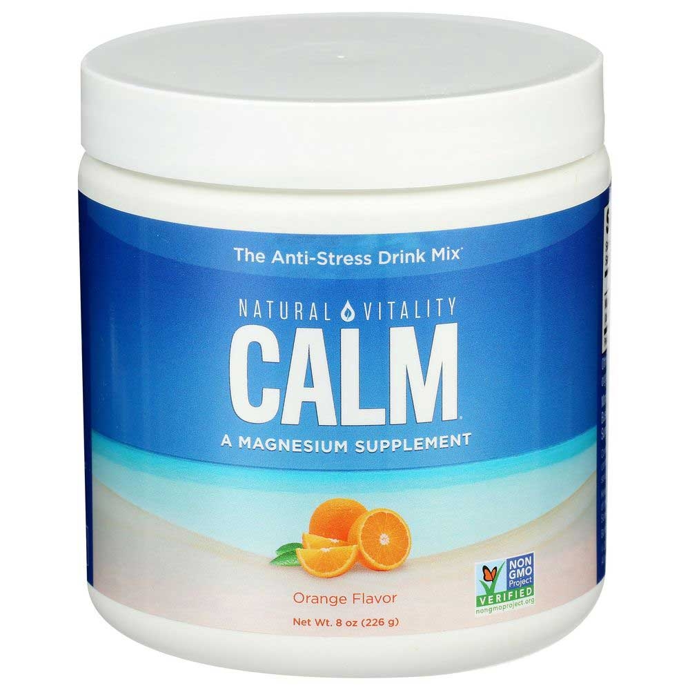 Natural Vitality Calm Orange Flavor Magnesium Powder, 8 Ounce