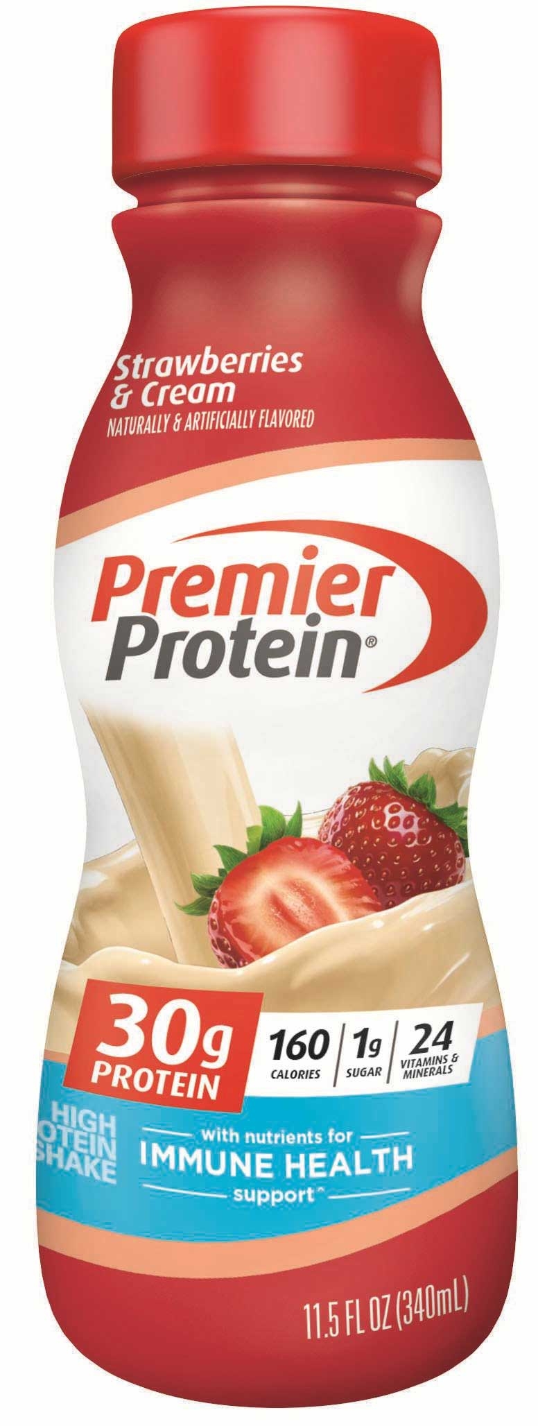 Premier Protein Strawberries and Cream High Protein Shake, 11.5 Fluid Ounce -- 12 per case