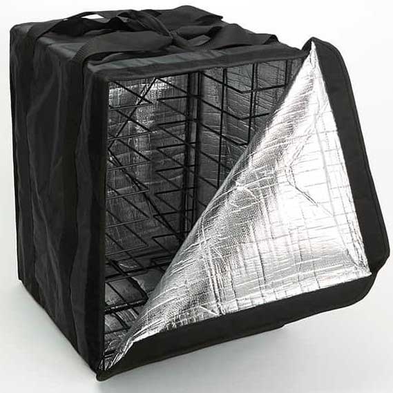 American Metalcraft Black Deluxe Pizza Delivery Bag with Rack, 19 inch Length x 19 inch Width x 27 inch Height