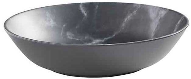 American Metalcraft Mix and Matte Collection Melamine Round Gray Marble Coupe Bowl, 36 Ounce