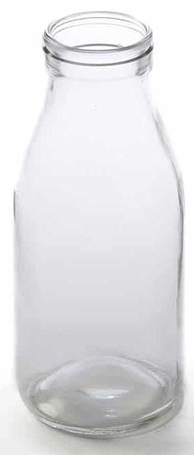 American Metalcraft Glass Milk Bottle, 32 Ounce