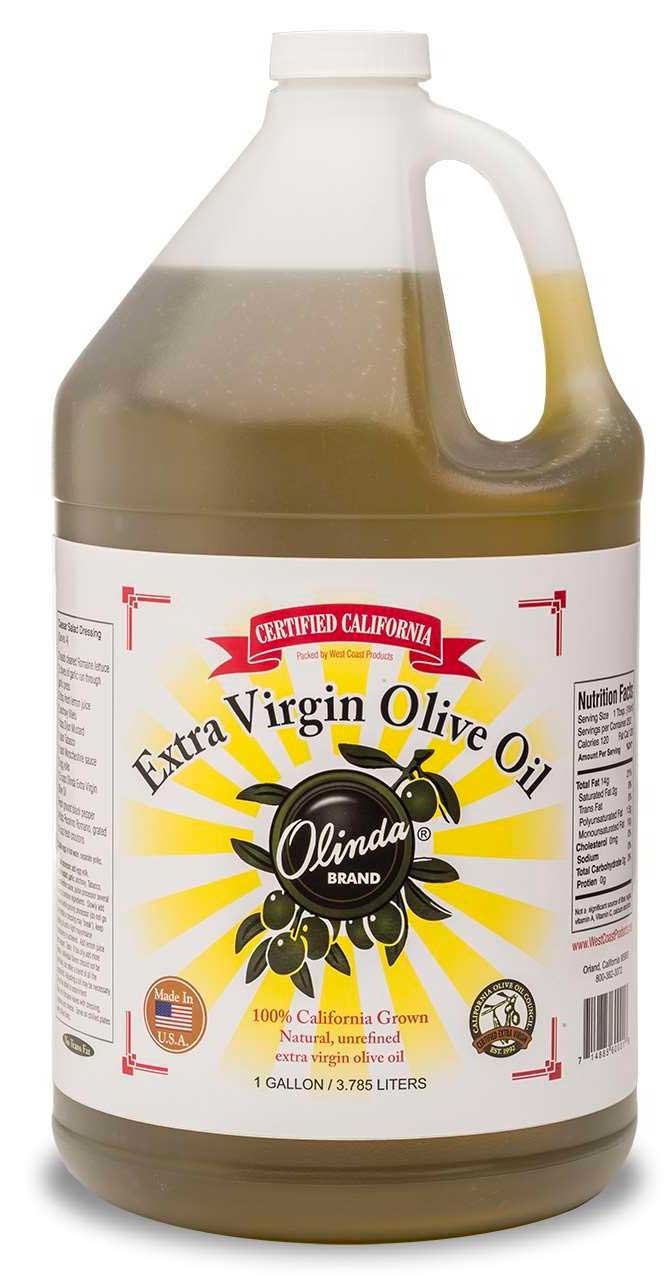 Olinda California Certified Extra Virgin Olive Oil, 1 Gallon Plastic Jar -- 4 per case