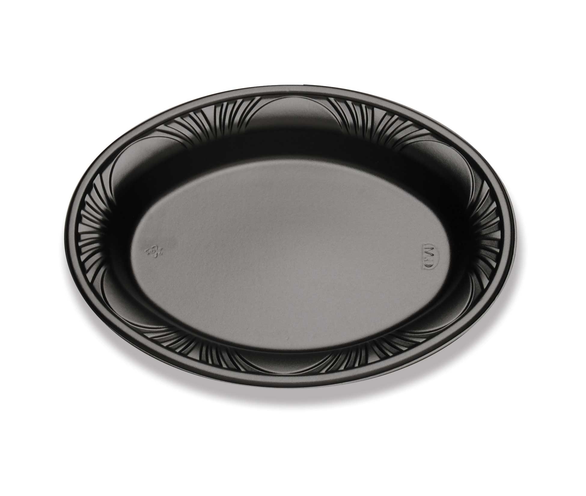 D and W Fine Pack Plastic Black Deep Oval Platter, 8 x 11 inch -- 500 per case.