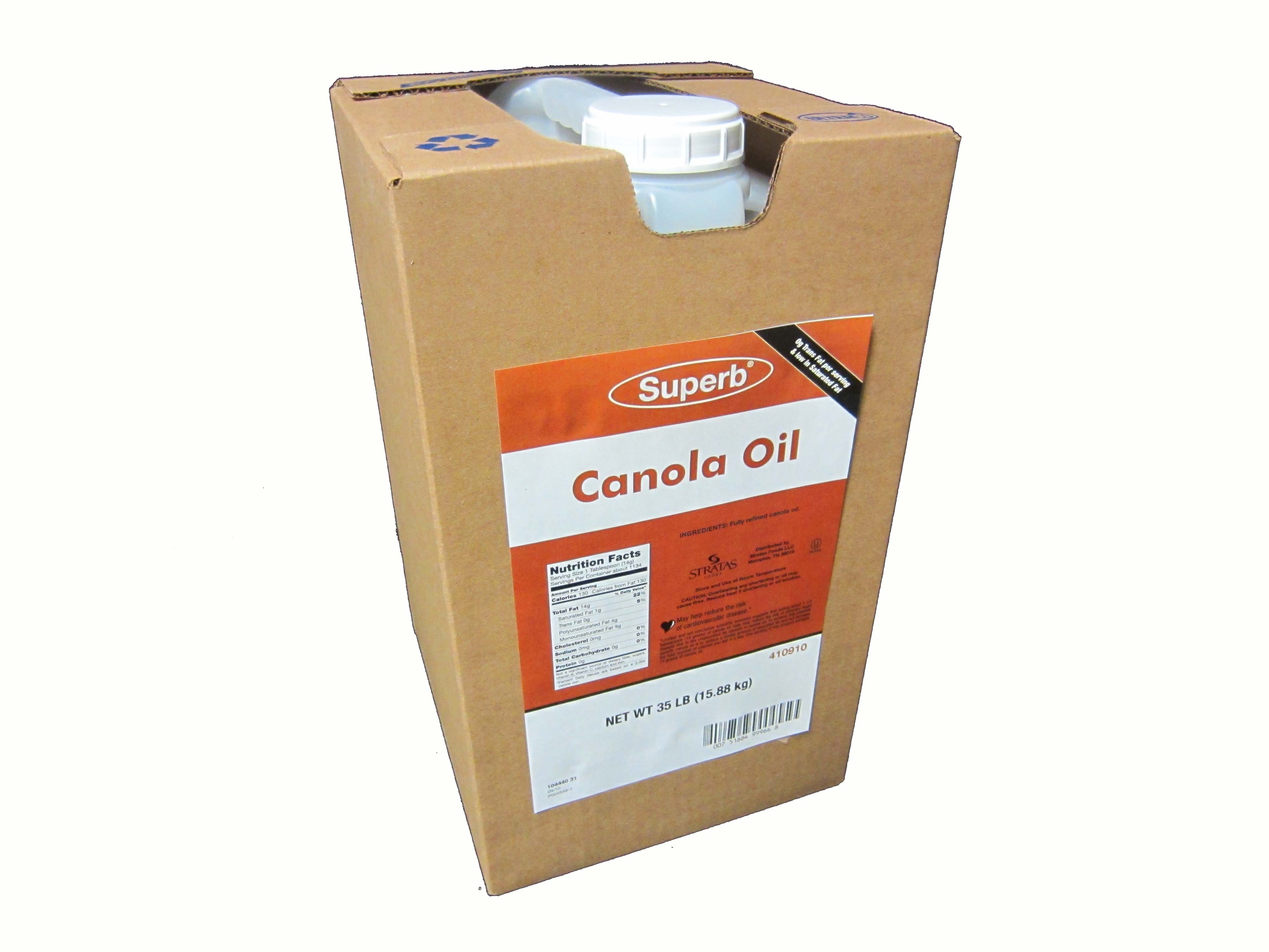 Superb No Additive Canola Salad Oil, 35 Pound.