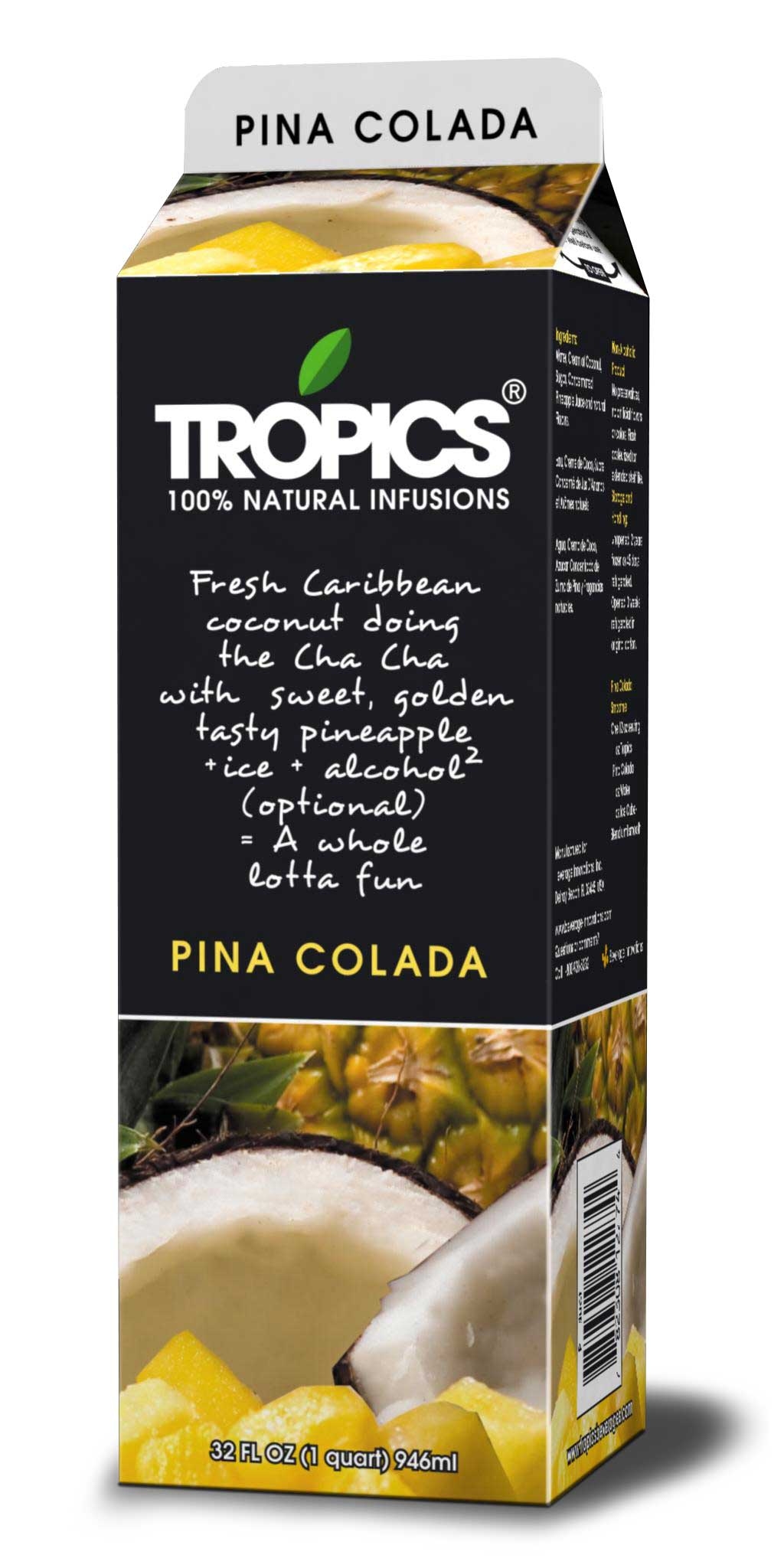 Tropics Pina Colada Drink Mix, 32 Ounce -- 12 per case.