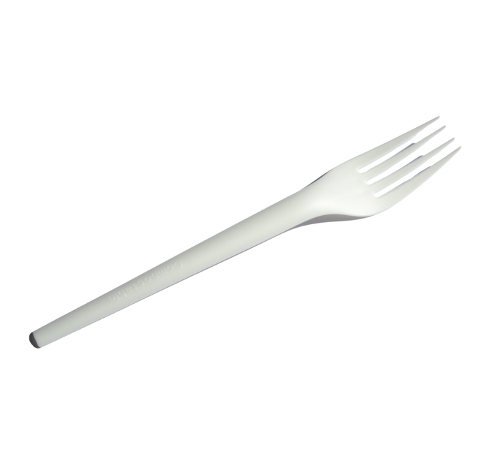 Kitch 24/7 Compostable Plastic White Forks, 6.3 inch -- 1000 per case