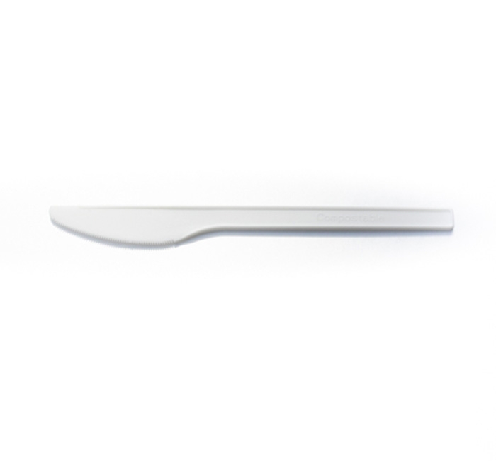Kitch 24/7 Compostable Plastic White Knives, 6.4 inch -- 1000 per case