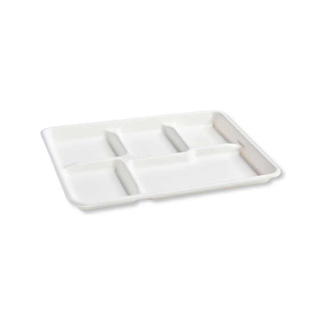 Responsible Products 5 Compartment No-PFAS Added Molded Fiber Tray -- 500 per case