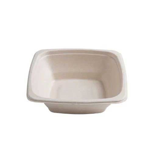 Responsible Products Square No-PFAS Added Compostable Molded Fiber Bowl, 16 Ounce Capacity -- 400 per case