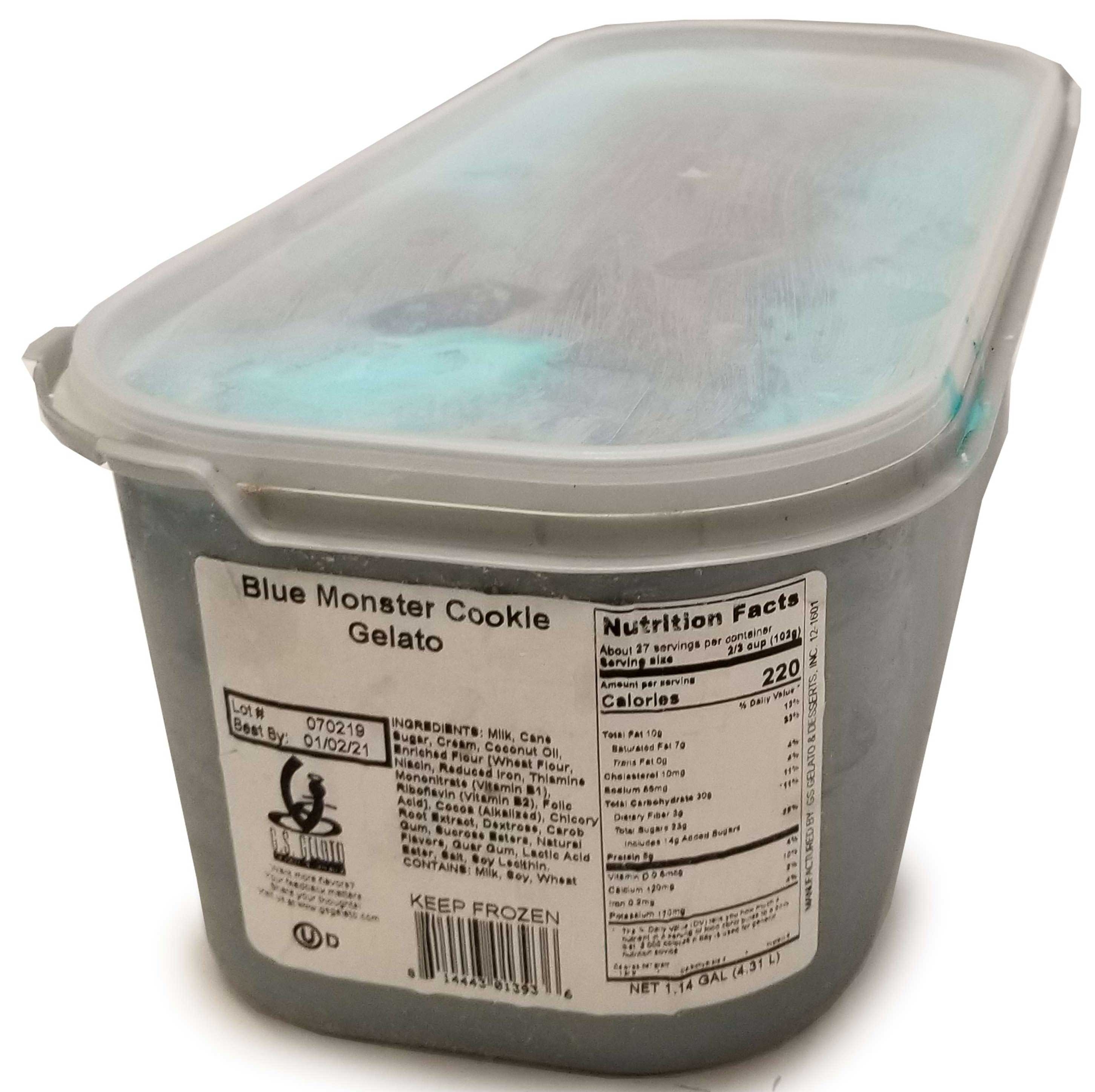 GS Gelato Blue Monster Cookie Gelato, 4.31 Liter