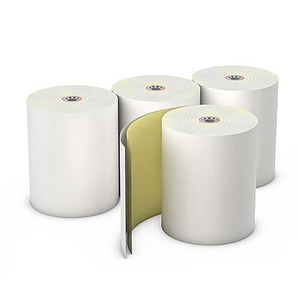 AmerCareRoyal White-Canary Carbonless Register Roll, 3 inch x 92 Feet -- 50 per case.