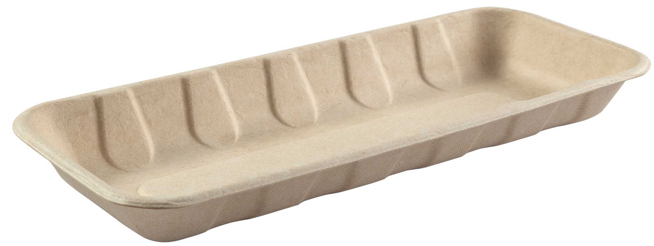 Primeware Tan Fiber Tray, 10.25 x 4.38 x 1 inch -- 500 per case.