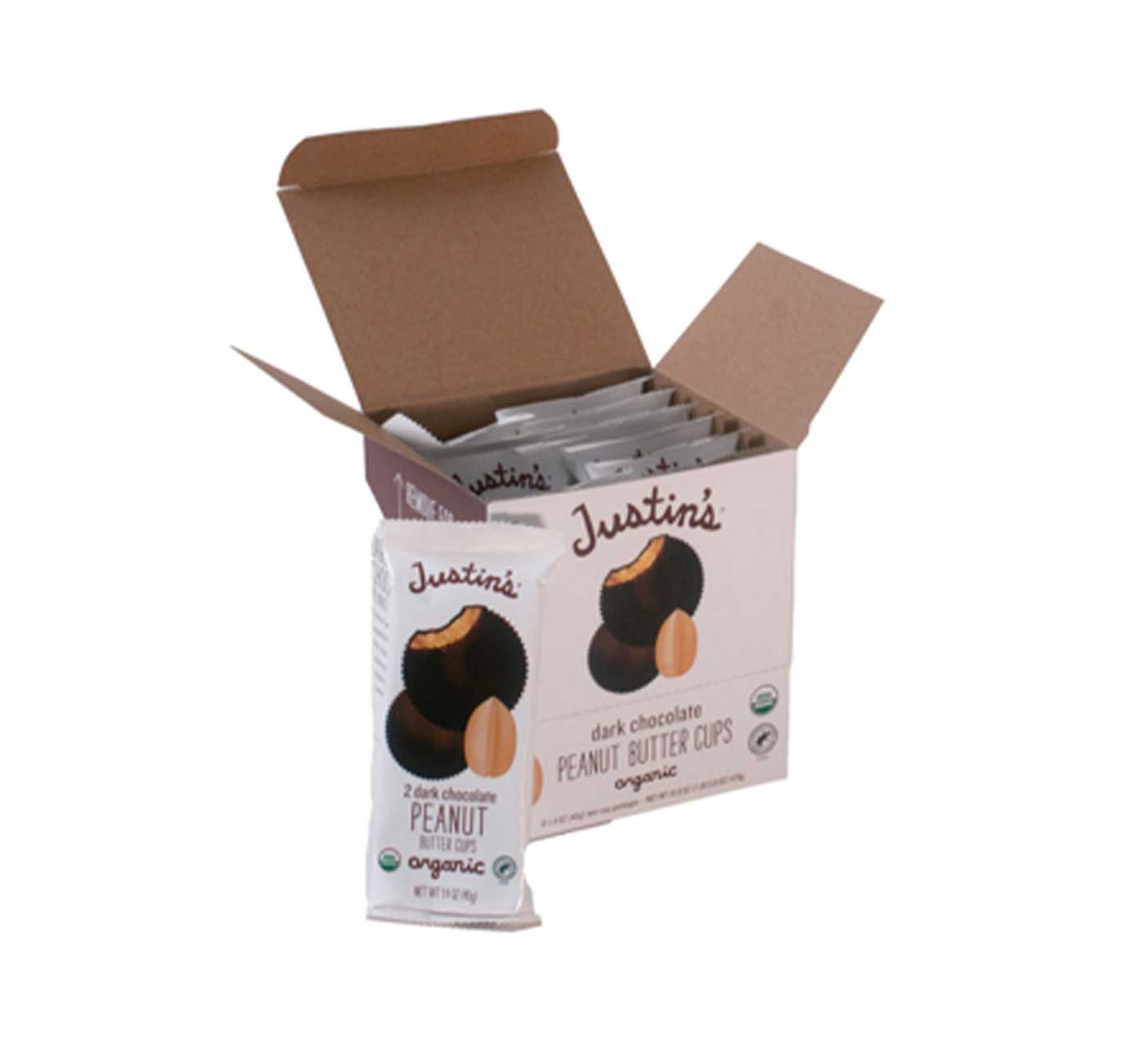 Justins Organic Dark Chocolate Peanut Butter Cup, 1.4 Ounce -- 72 per case