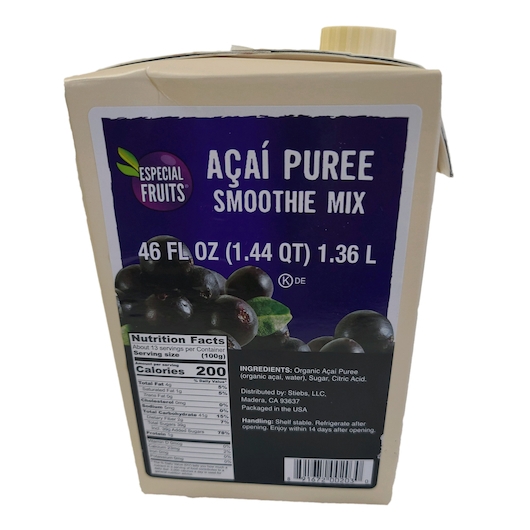 Especial Acai Puree Smoothie Mix, 46 Fluid Ounce -- 6 per case