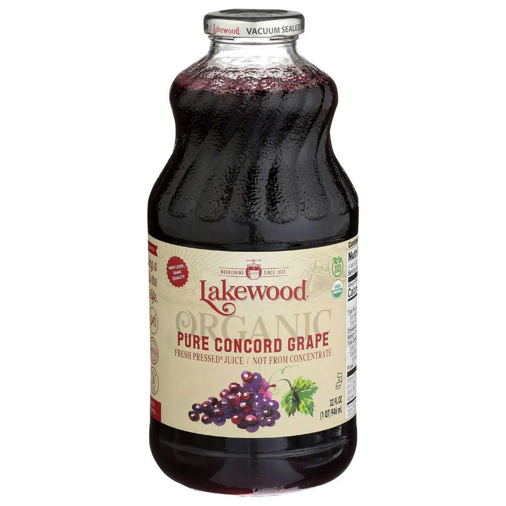 Lakewood Organic Pure Concord Grape Juice, 32 Fluid Ounce -- 6 per case