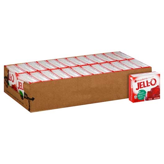 Jell-O Strawberry Gelatin Mix, 3 Ounce --24 per case