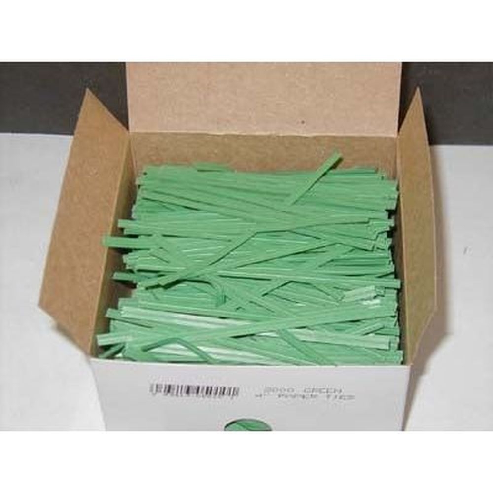 Bedford Green Twist Tie Paper with Single Wire, 4 x 3/16 inch -- 2000 per case.