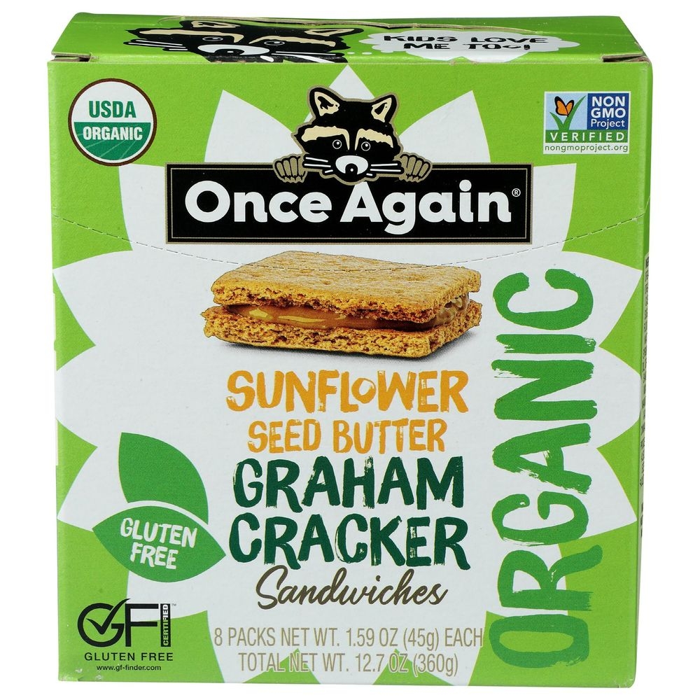 Once Again Organic Sunflower Seed Butter Graham Cracker Sandwich, 1.59 Ounce -- 8 per case