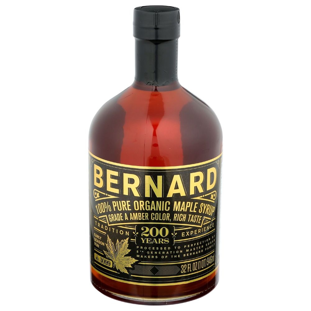 Bernard Organic Amber Maple Syrup, 32 Fluid Ounce -- 6 per case