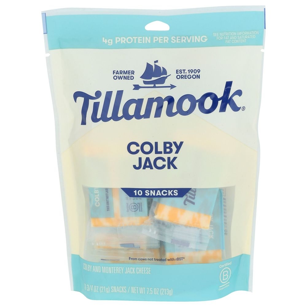 Tillamook Colby Jack Cheese Snack, 7.5 Ounce -- 12 per case