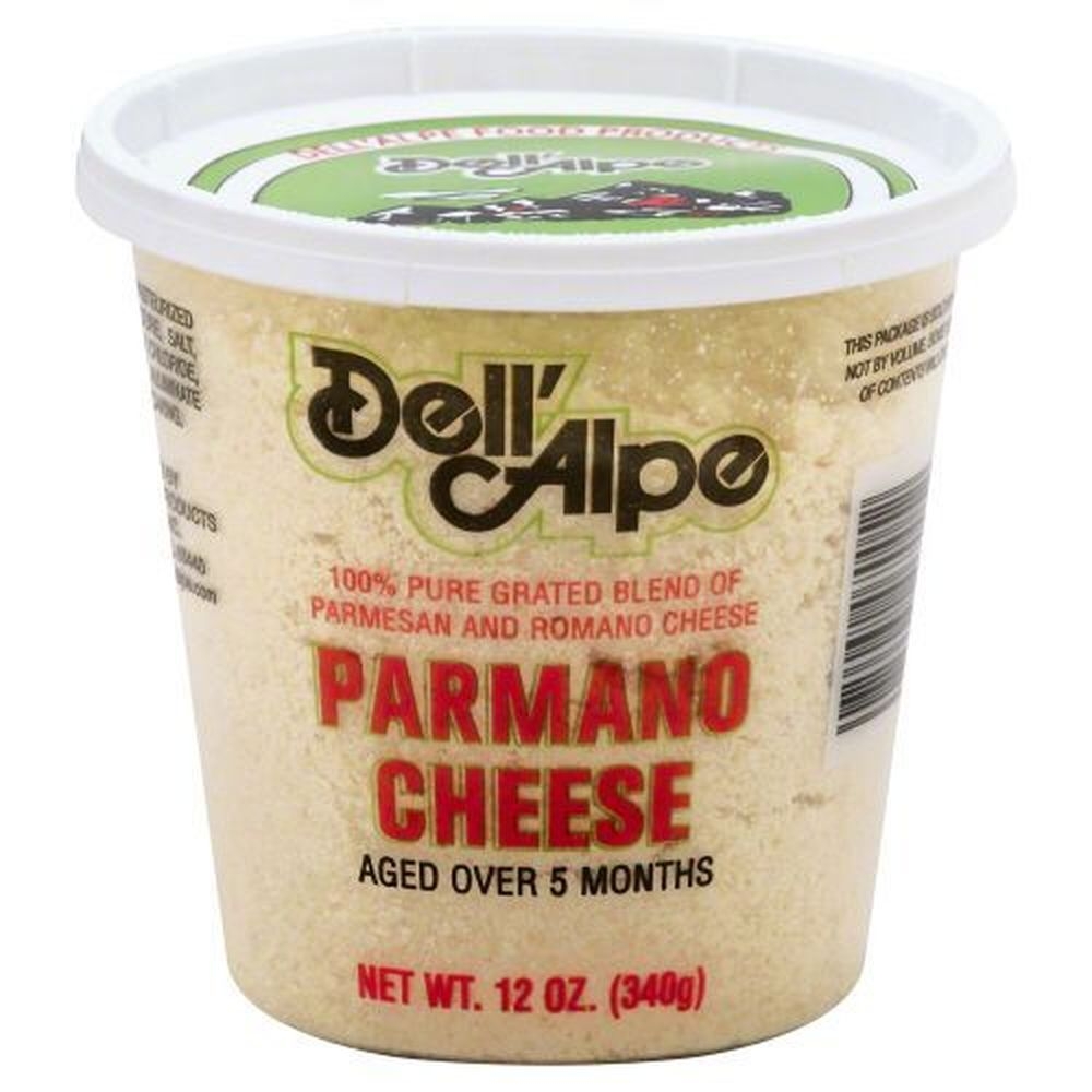 Dell Alpe Grated Parmano Cheese, 12 Ounce -- 6 per case
