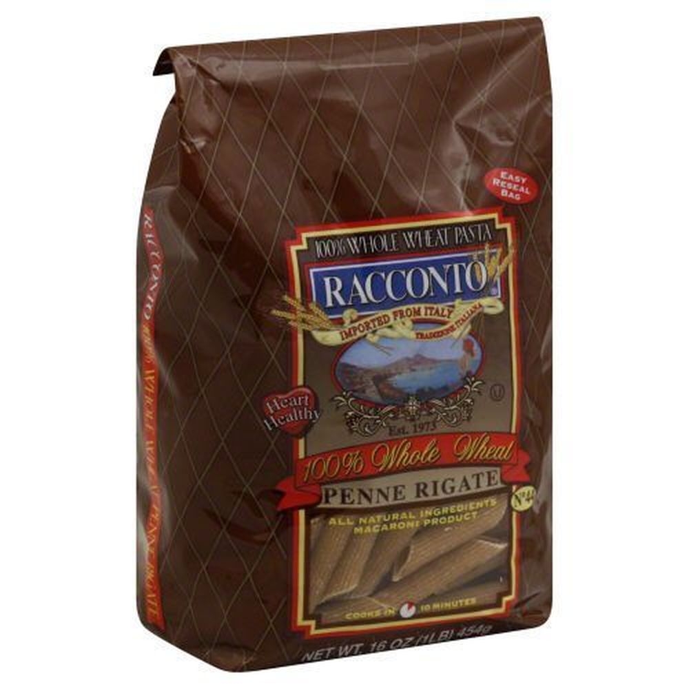 Racconto Whole Wheat Penne Rigate Pasta, 16 Ounce -- 12 per case