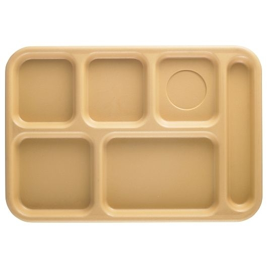 Cambro Budget 6 Compartment School Tray, Tan, 10 x 14 inch -- 24 per case.