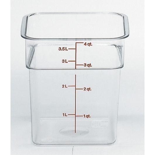 Clear 7 1/4 inch X 7 1/4 inch X 7 3/8 inch Camsquare Food Storage Containers, Cleach.R, 4 Quart -- 6 per case