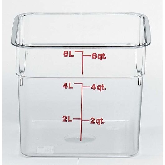 Clear 8 3/8 inch X 8 3/8 inch X 7 1/4 inch Camsquare Food Storage Containers, Cleach.R, 6 Quart -- 6 per case