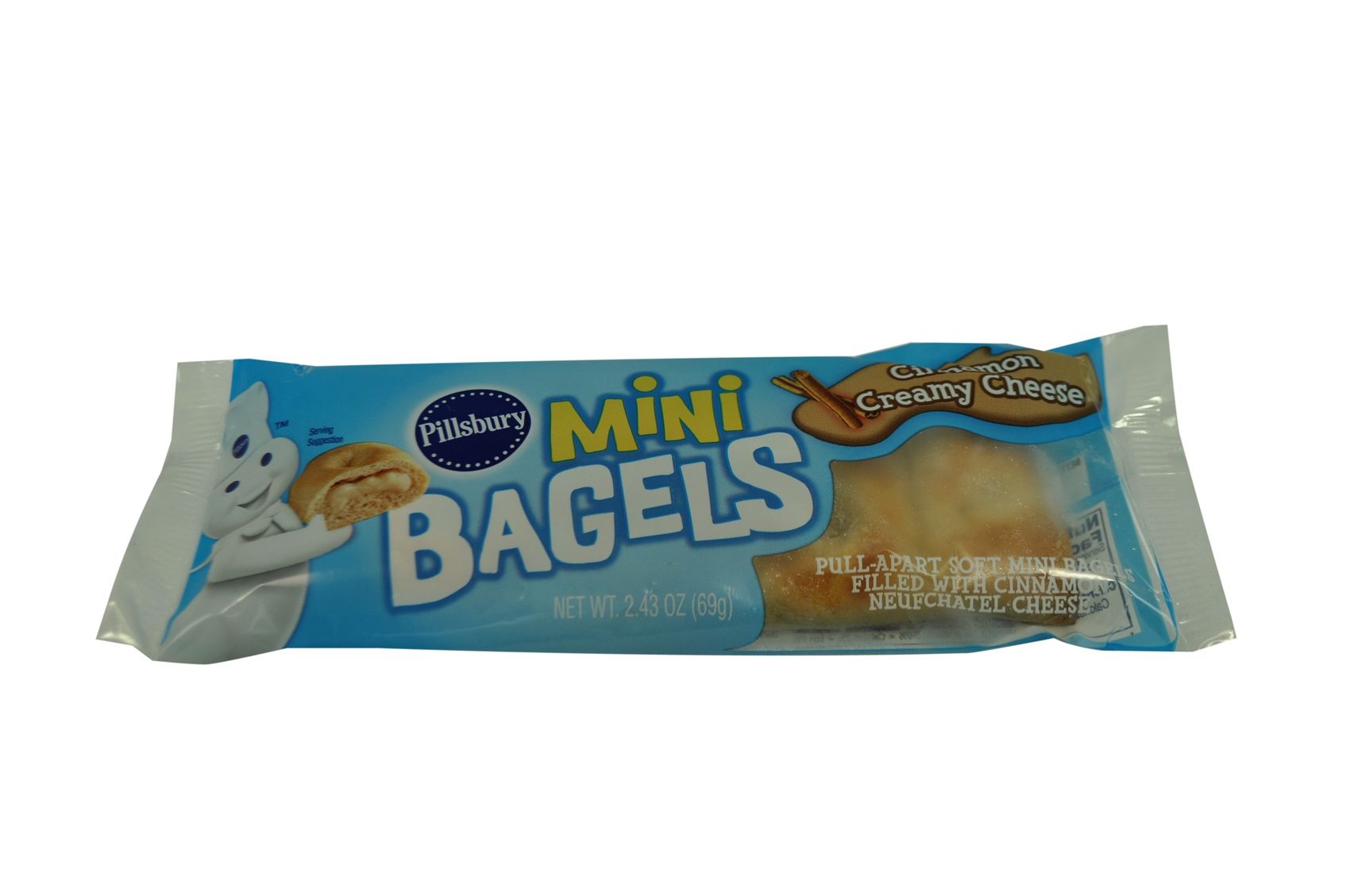 Pillsbury Mini Bagels, Cinnamon Creamy Cheese, 2.43 Ounce -- 72 per case.